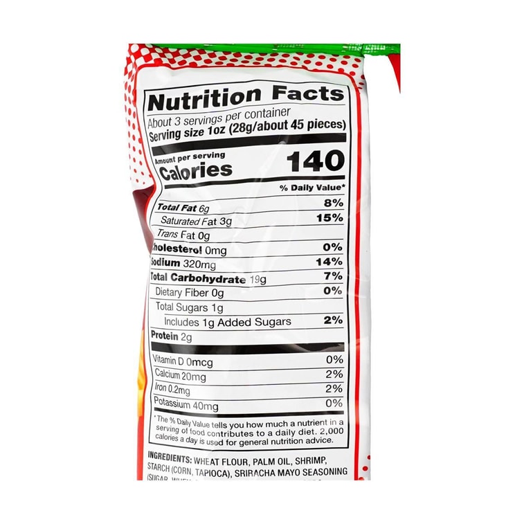 Baked Shrimp Chips,Cracker Snack,Sriracha Mayo Flavor, 3.3 oz 6