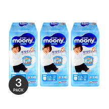 日本MOONY尤妮佳 暢透Air Fit系列 嬰兒拉拉褲學步褲 尿不濕尿布 男童學習褲尿布 超薄小內褲 XXL 13-28kg 26片入