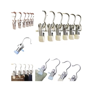 【中國直郵】 健康其他 褲夾無痕夾多功能帶掛鉤便攜式夾裙子的夾子晾曬夾褲子收納神器級款⭐加厚無痕【5個裝】✅強承重