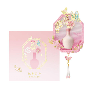 【中国直送】故宮博物院文化創意商品 - 桃と梅の花模様の多機能取り外し可能冷蔵庫マグネット 6×7.5cm
