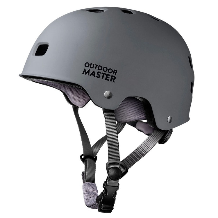 OutdoorMaster 大人用スケートボード ヘルメット - サイズ M - グレー 