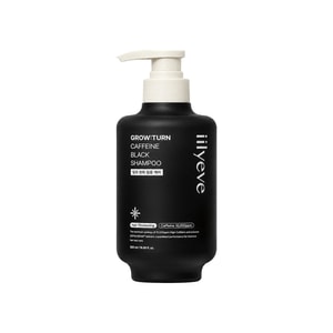 GROWTURN Caffeine Black Shampoo for Men, 1% Caffeine, Biotin & Panthenol, Oil & Flake Care for Thinning Hair, Citrus Woody Scent, Pump Bottle, 500ml/16.90 fl.oz.