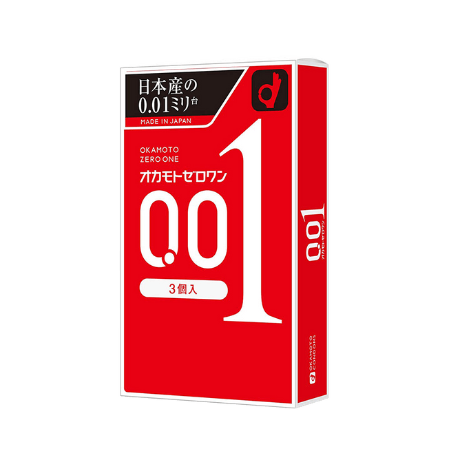OKAMOTO 001 series ultra-thin condoms (new and old packaging will be shipped randomly) 0.01mm 3pcs