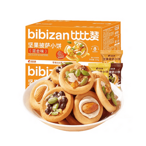比比赞 坚果披萨小饼牛轧坚果巴旦木饼干解馋早餐零食食品200g*1