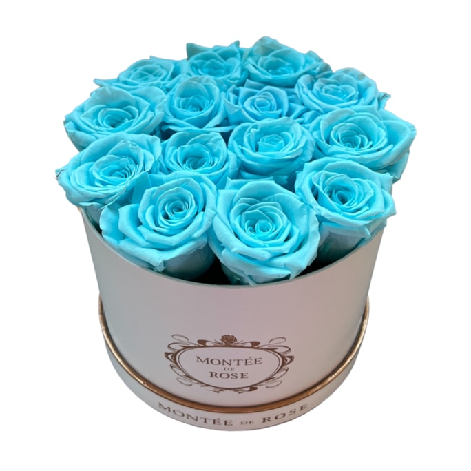 【美國直郵】經典中型白圓 永生玫瑰花盒