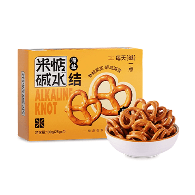 Mi Dian Alkali Water Series Crispy Savory Biscuits Alkali Water Bowknot Healthy Snack 100 pcs * 1 Box