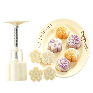 Cherry Blossom Special Pattern Mooncake Mold, DIY Hand-Pressed Ice Skin Pastry Baking Mold 1 Set