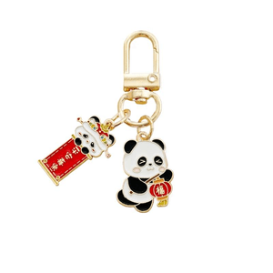 Joyful Panda Pendant Keychain, Fortune Lantern + Good Luck Panda, 2*2.2cm