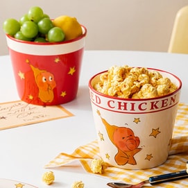 川岛屋 星星人浮雕爆米花碗 可爱陶瓷碗餐具 5.5"