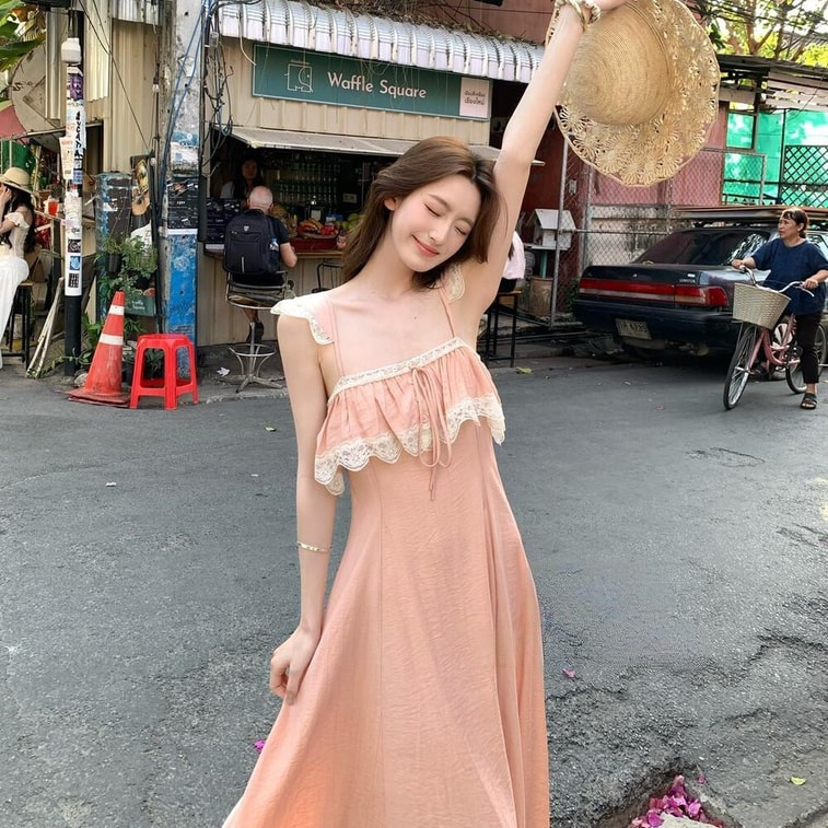 【加拿大直郵】 加拿大 SCENARIO 薔薇微風蕾絲長裙 S-M碼 粉紅色 粉紅色 S 4