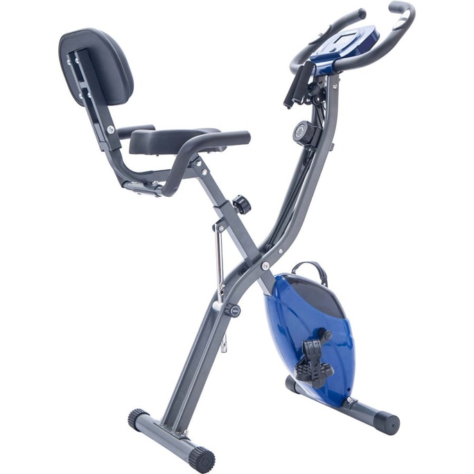 [미국에서 직접 우편 발송] Shuiyue Qinhuai 접이식 운동 자전거, 피트니스 수직 및 수평 X-Bike 블루 * 1개 수평 무압력 척추 보호 접이식 연속 수직 안티 스웨이 구조