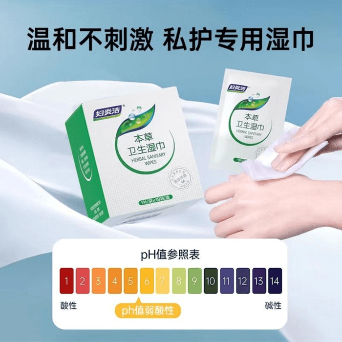 【中國直郵】 婦炎潔 本草抑菌衛生濕巾18片*5盒 3
