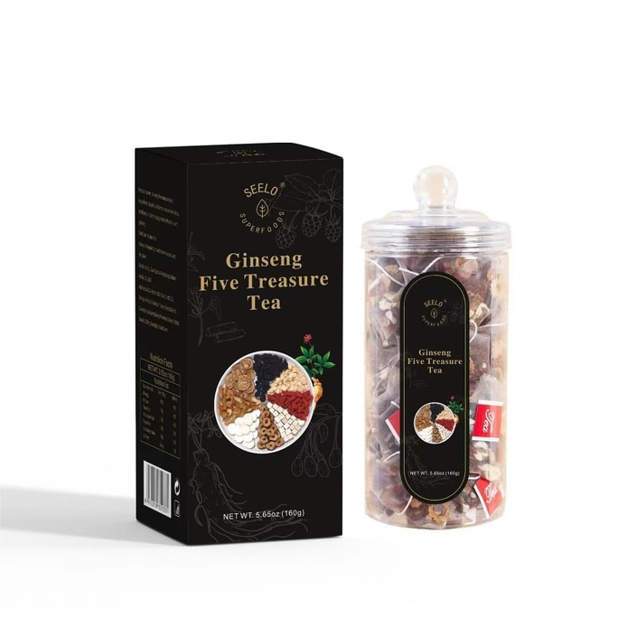 Ginseng Five Treasure Tea Combination Flower Tea Independent Packaging 160g (8g*20 Bags) Maca Goji Berry Yellow Essence