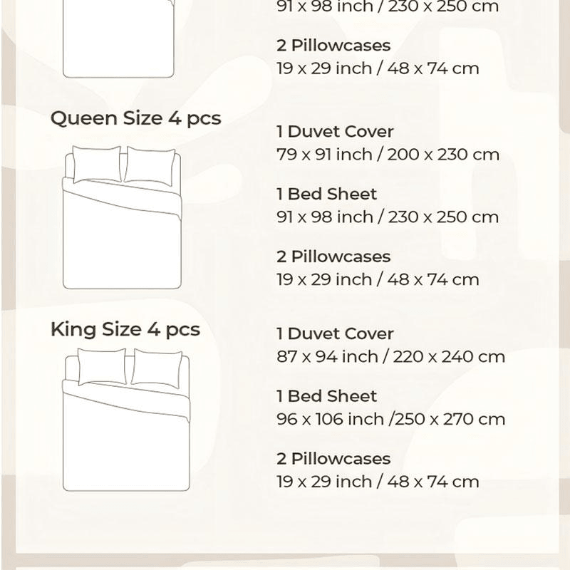 【中国直邮】 Lullabuy 谧语间纯棉床上四件套(床笠款)黄昏-Queen