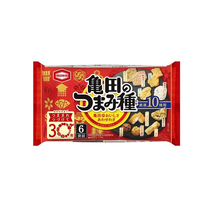 【日本直邮】KAMEDA龟田制果 经典10种混合米果 6袋入