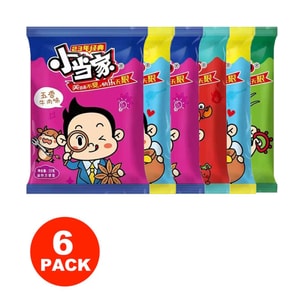 台湾統一の話題の新商品：リトルシェフのパリパリ麺！五香牛肉、ネギ、スパイシーカニ、ハニーポークチョップのミックスフレーバー。懐かしい味で、満足感のあるスナック。20g×6袋入り。【パリパリの食感、懐かしい味】