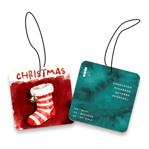 【Christmas & New Year Scented Diffuser Card - Christmas Sock】 Car Air Freshener Diffuser Hanging Card, Closet Odor Eliminator, Honey-Saffron-Amber-Patchouli-Oakmoss, 1 Piece