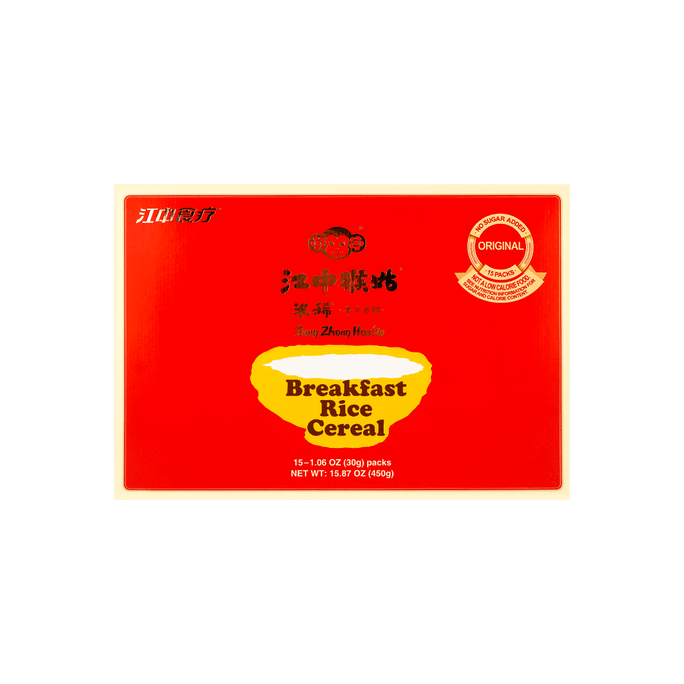 Hot Breakfast Rice Cereal - Rice Porridge, 15 Bags, Packaging May Vary, 15.87oz