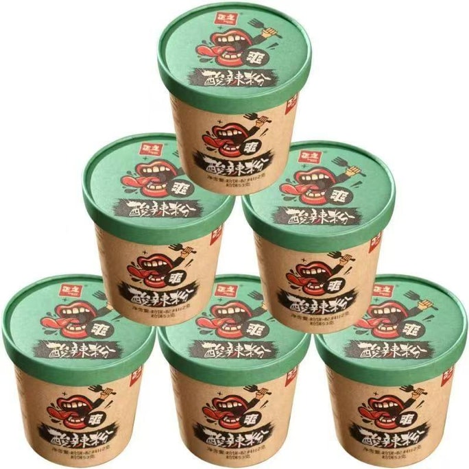 Sour and Spicy Noodles [Sweet Potato Noodles] 112g*6 buckets No cooking required, instant preparation