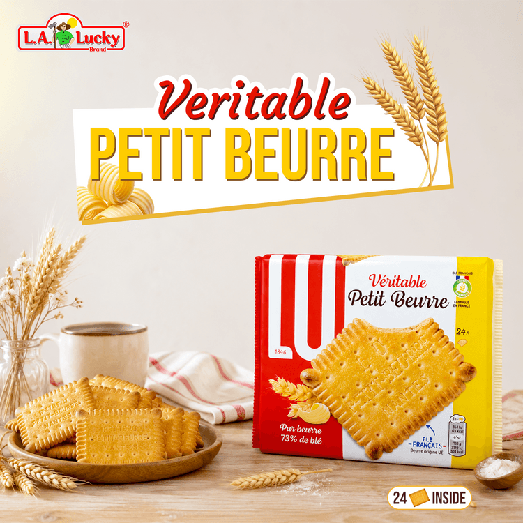LU Petit Beurre Biscuits, Classic French Butter Cookies, 24 Count