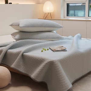Dot Breeze Cooling Mat Set 3Pcs Set(includes 2 Pillowcases) King Size Sky Blue