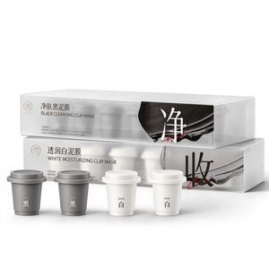 Ruyi Dual-Zone Mud Mask Deep Clean Pore Minimizer Blackheads Whiteheads Acne Nose Patch Black Mud 6g+White Mud 6g