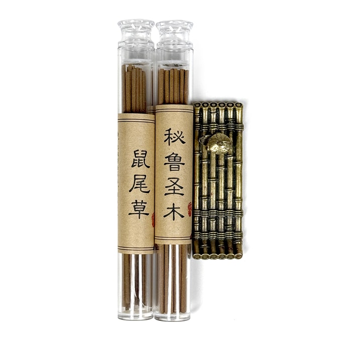 美国 GINKGOHOME 天然高级浓郁香型线香套组 一组2种香味 精美线香香座(附赠)