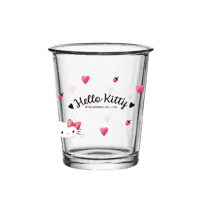 【中国直邮】三丽鸥  翻口杯玻璃杯子女生可爱家用高颜值咖啡饮料杯办公室喝水杯   HelloKitty
