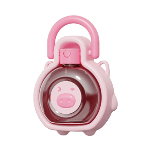 AIWO艾窩 豆豆豬水壺 寵物外出飲水杯兩用便攜餵水器 粉紅色