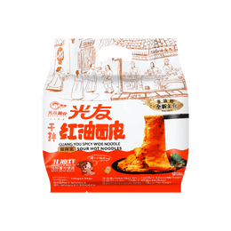 Spicy Wide Noodles Hot & Sour 4Packs 400g