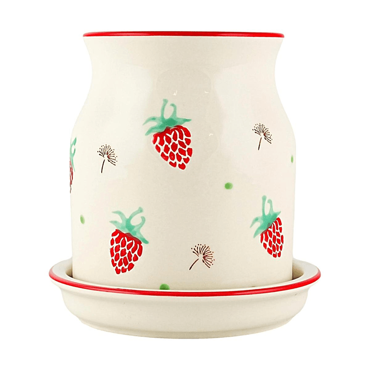 Sweet Strawberry Ceramic Chopstick Cage Kitchen Organizer 5.51×5.71IN 5