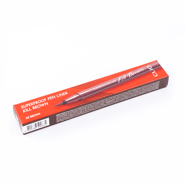 CLIO Kill Brown Superproof Pen Liner #02 Brown 0.01 fl oz Anti-taches 5