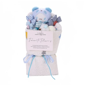 [선물 선택] 산리오 시나모롤 봉제인형 꽃다발 생일 선물 여자친구 또는 친한 친구 블루 빅이어드 도그 1마리 | *예상 도착 시간 3-4주