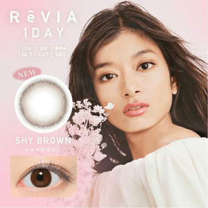 【日本美瞳/日本直郵】Rola同款 ReVIA 1DAY Circle 日拋美瞳 Shy Brown 可愛棕「棕色系」10片裝 度數-1.50(150)預定3-5天 DIA:14.1mm | BC:8.6mm