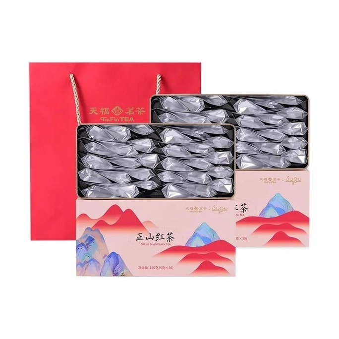 【中国直邮】 天福茗茶 正山红茶武夷山正山红茶茶叶礼盒装150g【5g*30包】