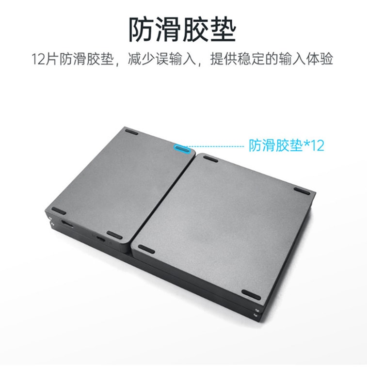 Tri-Fold Wireless Bluetooth Keyboard With Press Touchpad Multi-System Compatible Silver White F 1piece 9