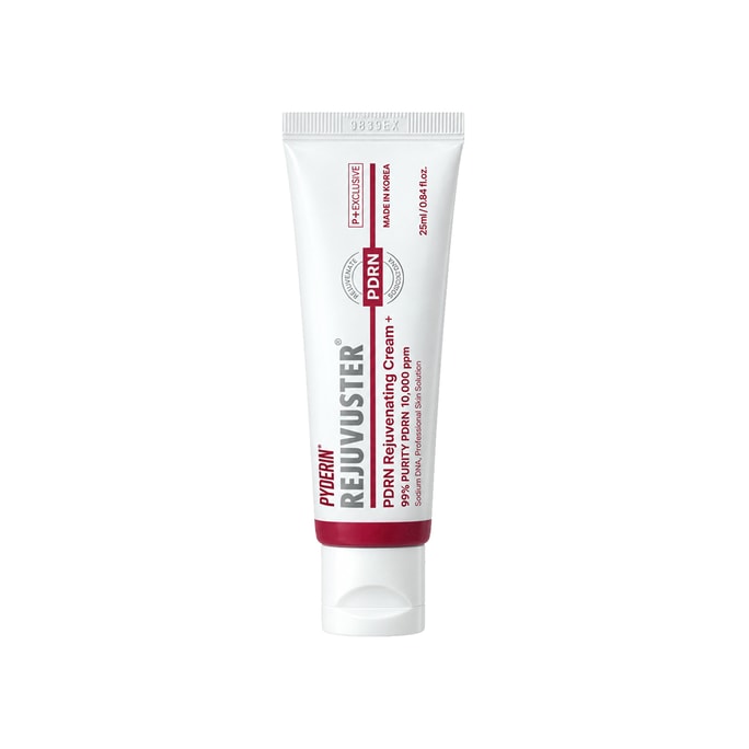 REJUVUSTER PDRN 리쥬베네이팅 크림+, 10,000ppm 99% 순도 연어 DNA, 나이아신아마이드, 세라마이드 & 에코인 함유 97 Kda 페이셜 모이스처라이저, 피부 장벽 강화, 색소 침착 및 주름 개선, 25 ml / 0.84 Fl. Oz.