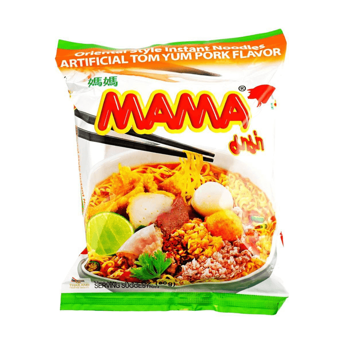 泰国MAMA妈妈 泰式冬阴功猪肉汤面 方便面 60g【泰国经典必吃泡面】