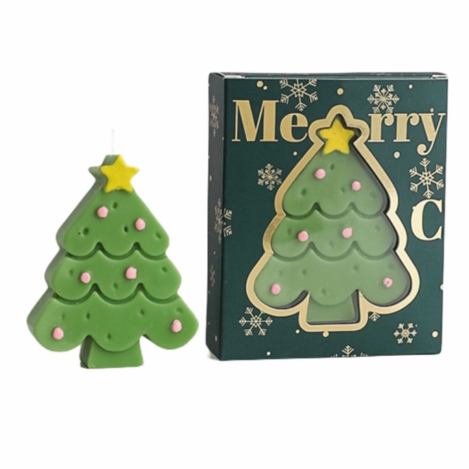 Green Christmas Tree Gift Candle 1 Pcs