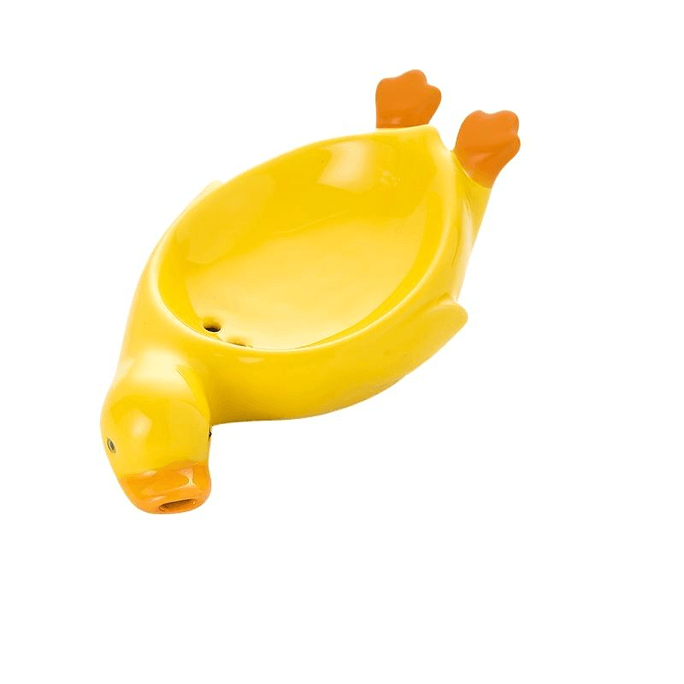 【中国直邮】简素家 流口水鸭子香皂盒摆件浴室不积水沥水皂碟收纳洗手台卫生间装饰品 沥水萌鸭黄色*1件
