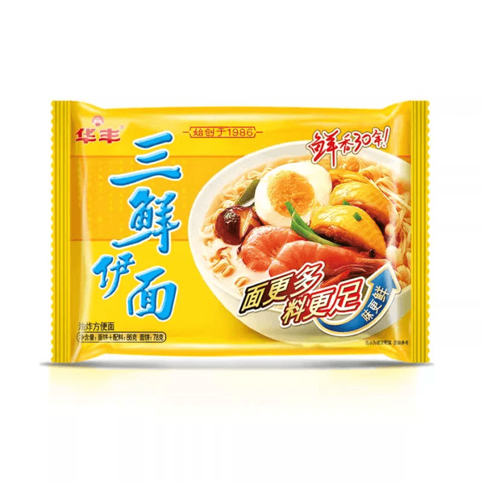 【中國直郵】 華豐 三鮮伊麵 80後乾吃麵泡 原味86g*1袋