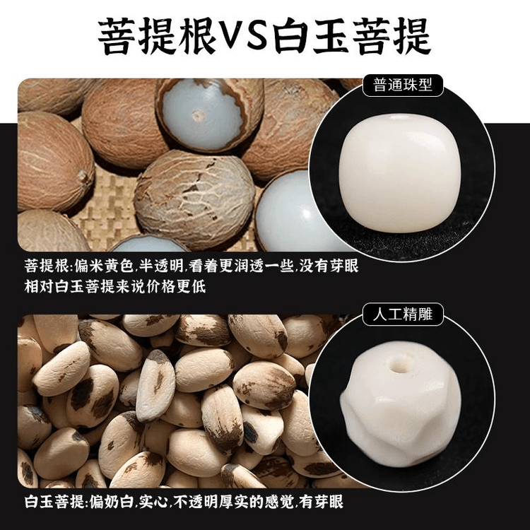 中国からの直送] Jingxiao 小さな白翡翠無相菩提根プレイ ブレスレット