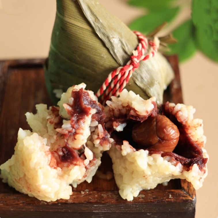 恩點 紅豆沙板栗粽子 150g*2 餡料飽滿 軟糯香甜 傳統手工甜粽 端午送禮 即食早餐粽子 真空包裝 4