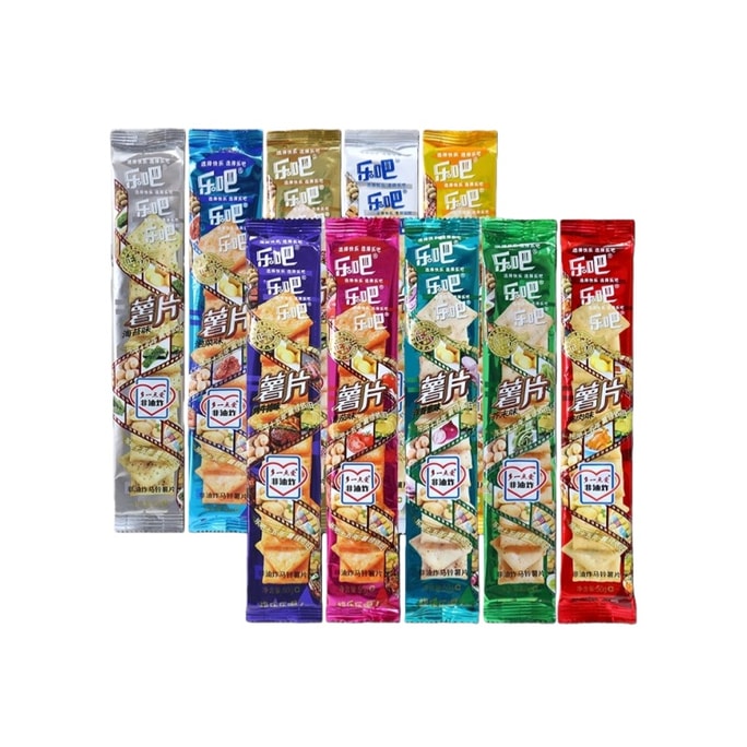 Non-Fried Potato Chips - Tomato/Mustard/Seaweed Flavors Office Snack 50g*5 box