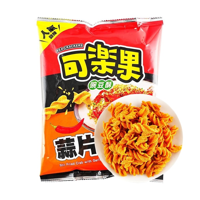 Koloko Pea Crackers Garlic Chips & Stir-Fried Crab Flavor 3.10 oz