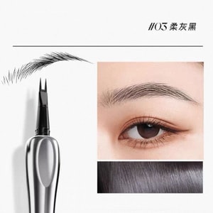 [중국 직배송] 산쯔탕 투 프롱 아이브로우 펜슬: 방수, 땀 방지, 오래 지속, 번짐 방지, 한 올 한 올 또렷하게 표현, 초미세, 자연스러운 눈매 연출, 아래 속눈썹용, O3 소프트 그레이-블랙 (1개입) [린윈 추천 제품]