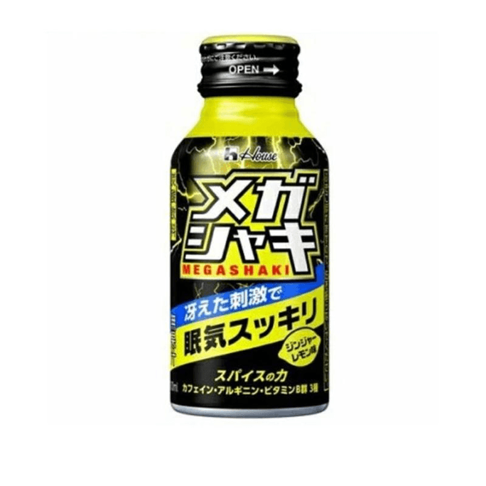 House Megashaki Refreshing Lemon Anti-Fatigue Functional Drink (Black Bottle, Carbonated) 100ml