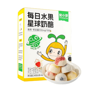 워샤오야 데일리 프루트 플래닛 치즈, 유아 및 어린이용 고칼슘 이유식, 24g