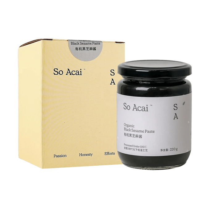 So Acai 有機黑芝麻醬 220g【食材表乾淨】【可搭配吐司、優格或烘焙用】