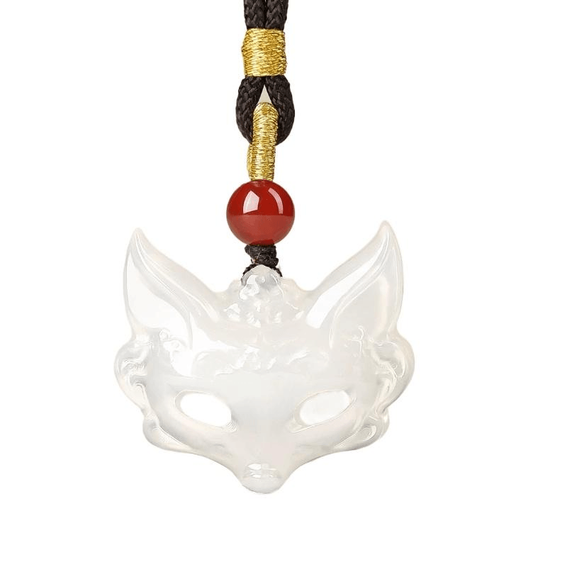 Jizhaotang White Agate Jade Faced Spirit Fox Pendant High Ice